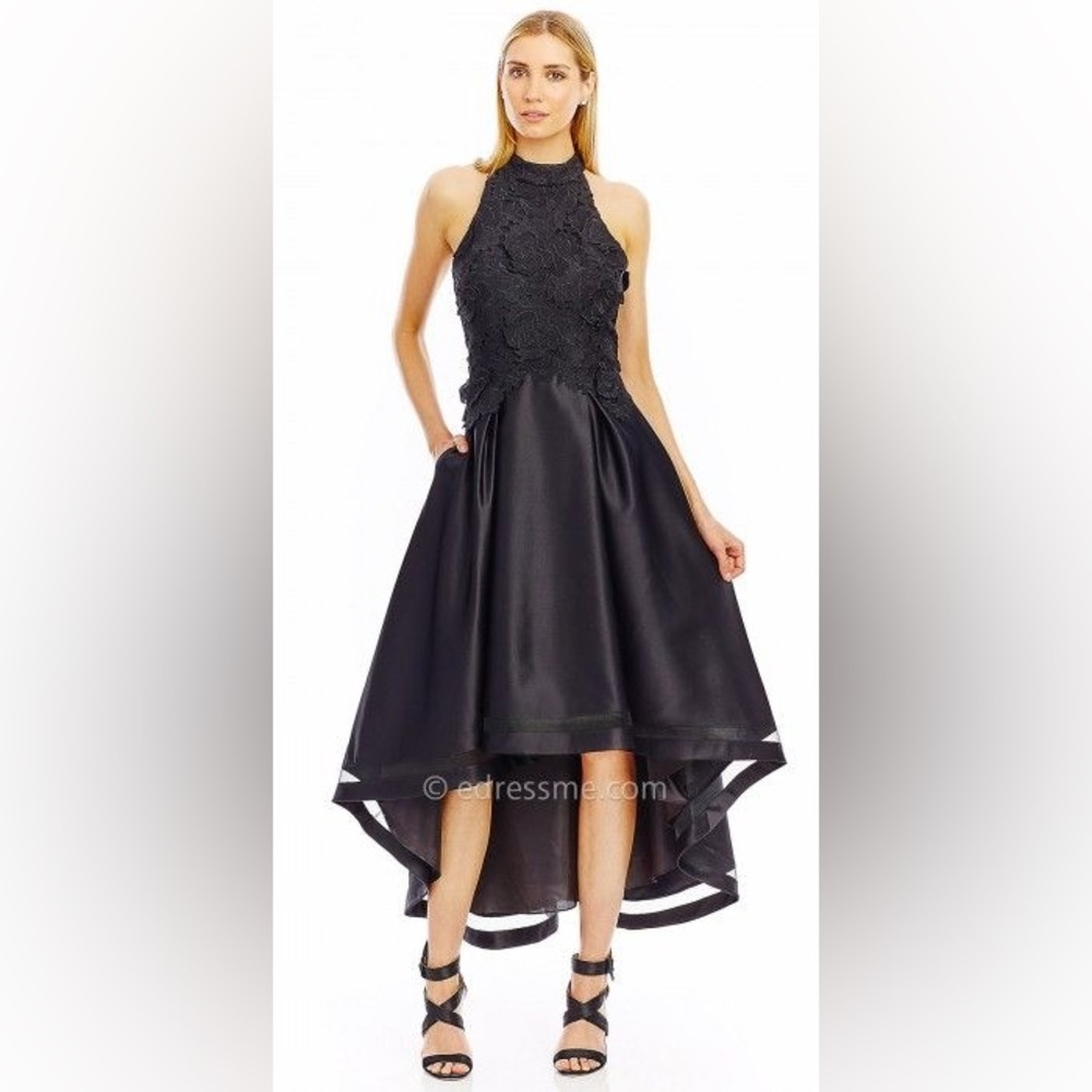 Nicole Miller Black Halter HiLow Dress SIZE 6